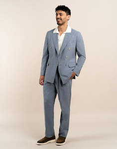 Wedding Guests: Whetu Light Blue Houndstooth Suit