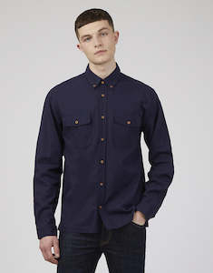 Selected Shirts 99 Each: Ben Sherman Cotton/Linen Overshirt Marine Shirt