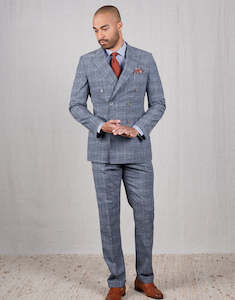 Mix Match Your Size: Whetu Blue & Beige Check Suit