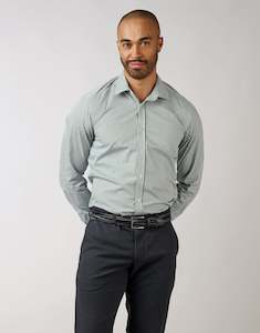 Mens Dress Shirts: London Green & Navy Check Shirt