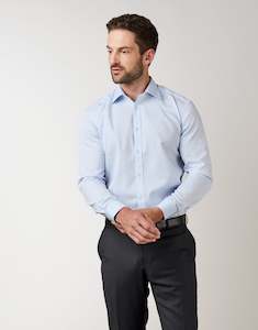 Mens Business Shirts: Banks Light Blue Twill Tailored Shirt