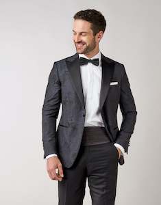 Mens Tuxedos: Trace Black & Blue Floral Dinner Jacket