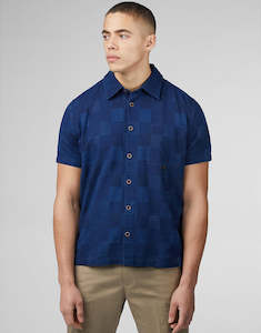 Mens Check Shirts: Ben Sherman Indigo Check Dark Navy Short Sleeve Shirt
