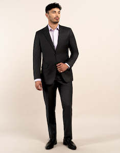 Two Trouser Suit: Cooper Dark Charcoal Pindot Two Trouser Suit