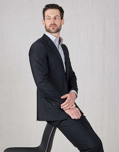 Two Trouser Suit: Cooper Navy Herringbone Two Trouser Suit