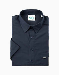 Aertex: Aertex Taunton Navy Short Sleeve Polo Shirt