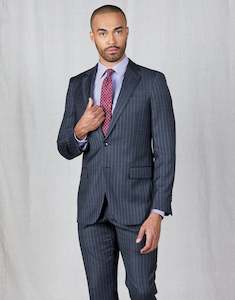 Navy Blue Suits: Cooper Navy Pinstripe Two Piece Suit