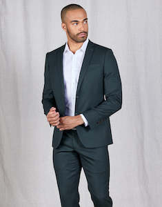 Mens Green Suit: Fresh Dark Green Two Piece Suit
