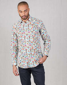 Selected Shirts 99 Each: Sinatra Butterflies Print Shirt