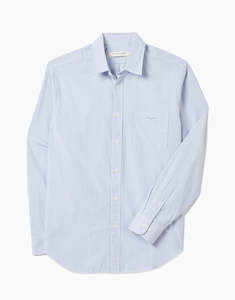 R.M. Williams Regular Poplin Blue White Stripe Shirt