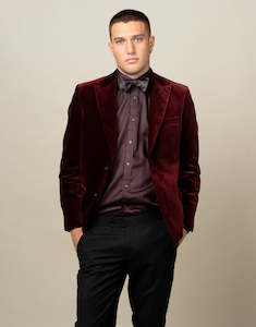 Tall Mens Clothing: Lyon Burgundy Velvet Blazer