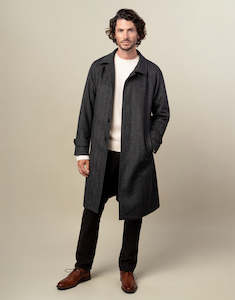 Winter Essentials: Loch Charcoal Grey Herringbone Raglan Coat