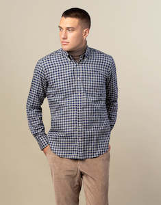 Ohope Blue & Grey Check Flannel Shirt