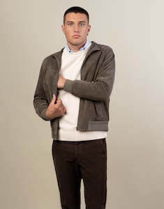 Bursa Khaki Green Suede Jacket