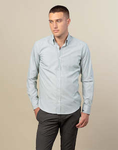Winter Essentials: Ohope Green Micro-Stripe Shirt