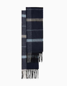 Best Sellers: Dark Navy And Blue Oversize Check Scarf