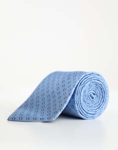 Essentials: Light Blue & Pink Floral Geometric Silk Tie