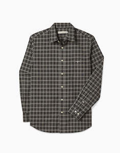 R M Williams: R.M. Williams Regular Black White Poplin Check Shirt