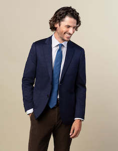 Pearse Navy Hopsack Knit Blazer