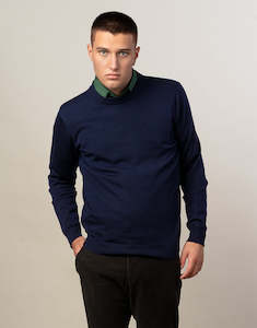 Merino Clothing Accessories: Naseby Navy Crew Neck Jersey