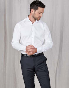 White Shirts: Barbican white textured dress shirt