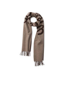 Winter Essentials: R.M.Williams Script Jacquard Oatmeal Scarf
