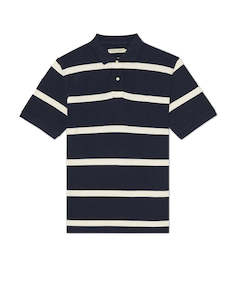 R M Williams: R.M.Williams Rod Navy & Cream Polo
