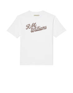 R M Williams: R.M.Williams R.M.W. Script White T-Shirt