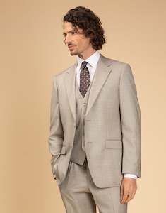 Taylor Beige Sharkskin Suit Jacket