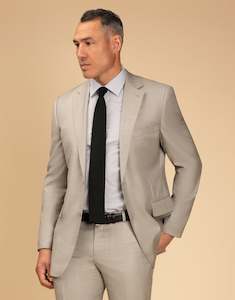 Cooper Beige Sharkskin Suit Jacket