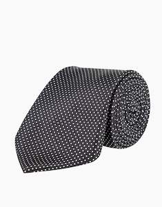 Black & White Polka Dot Silk Tie