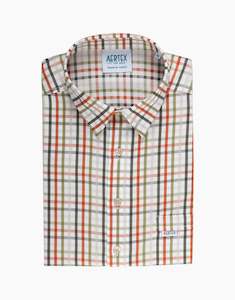 Back To Work Essentials: Aertex Taunton Olive Check Short Sleeve Polo Shirt