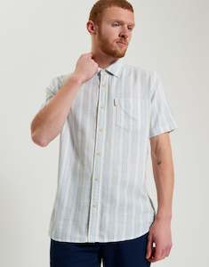 Back To Work Essentials: Ben Sherman Framed Candy Stripe Dusky Blue Short Sleeve Shirt