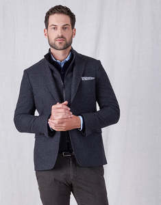 Winter Essentials: Sestri Charcoal Grey Textured Blazer