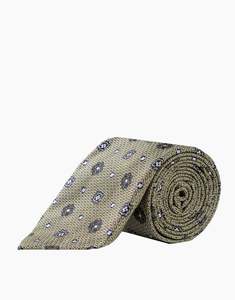 Business Casual: Moss Green & Navy Geo Italian Silk Tie