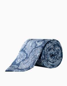 Blue Tonal Paisley Italian Silk Tie