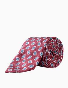 Gift Guide: Maroon & Blue Diamond Floral Italian Silk Tie