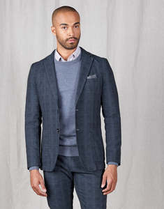 Mens Jackets: Spectre Navy Check Blazer