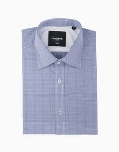 Mens Check Shirts: London Navy Gingham Check Shirt