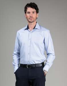 Barbican Navy Micro-design Dobby Shirt