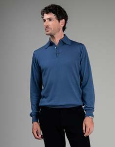 Haast Vintage Blue Merino Polo