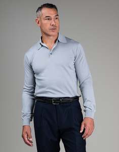 Haast Ash Grey Merino Polo