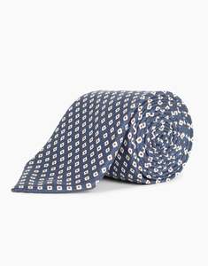 Winter Essentials: Blue & Cream Tile Italian Silk Tie