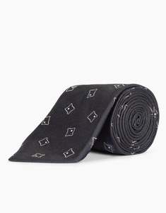 Winter Essentials: Navy Scattered Diamond Italian Silk Tie