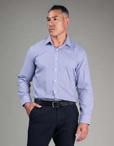 Business Casual: Sinatra Purple & Navy Check Shirt