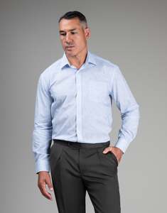 Business Casual: Sinatra Light Blue Floral Jacquard Shirt