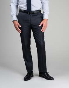Business Casual: Lotus Charcoal Grey & Blue Check Trouser