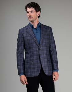 Business Casual: Cooper Purple & Blue Check Blazer