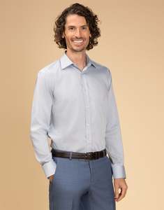 Business Casual: London Teal Blue Micro-design Shirt