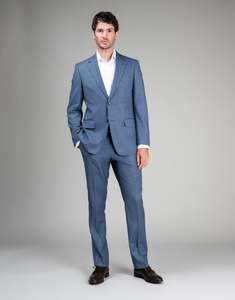 Tall Mens Clothing: Cooper Slate Blue Birdseye Suit